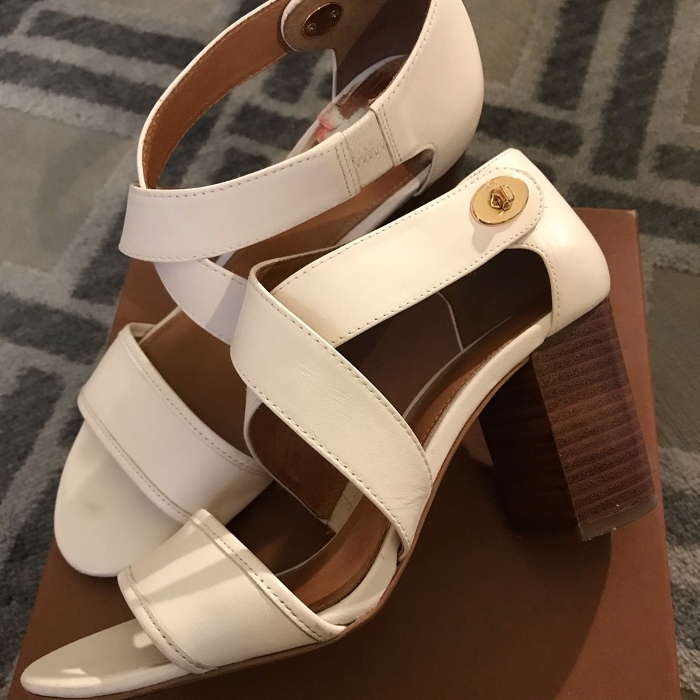 Coach chalk leather Lauraine Sandal, 6M